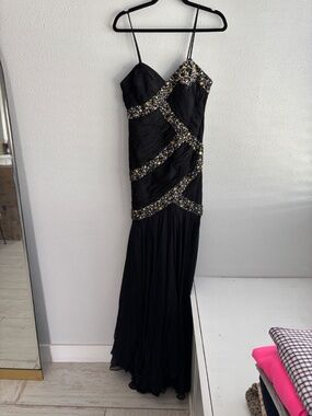 Mac Duggal Couture Y2K Silk Beaded Mermaid Evening Gown